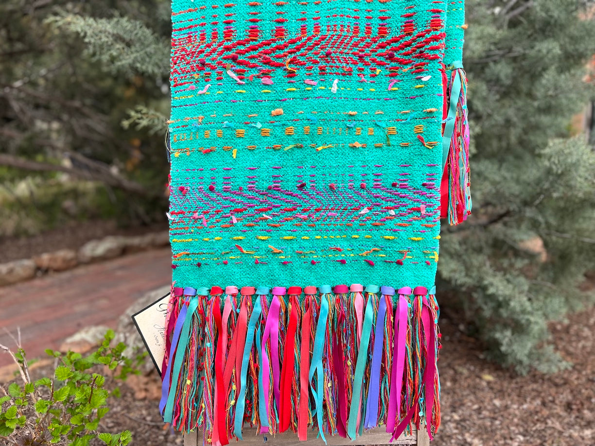Gretel Underwood "Turquesa" throw handmade in Santa Fe, NM
