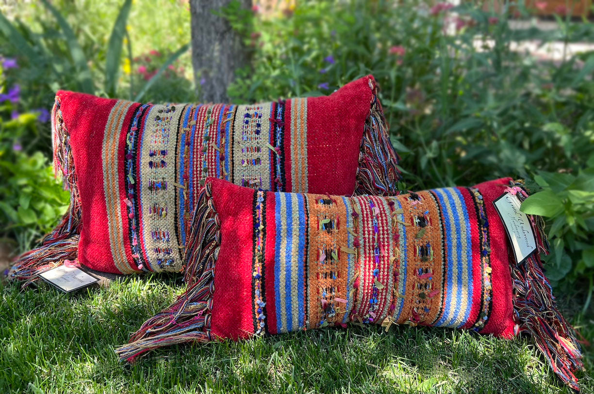 Gretel Underwood "Tarifa" & "Olivia" pillows handmade in Santa Fe, NM