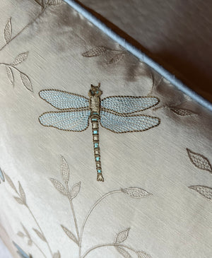 Dragonfly silk embroidered pillows by Pandora's