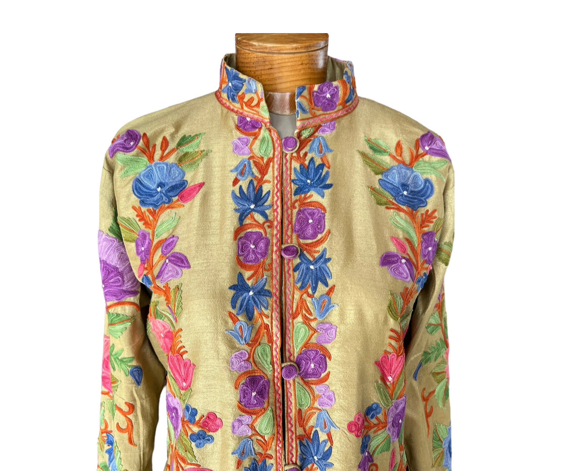 Handmade silk jacket from Kashmir K-2