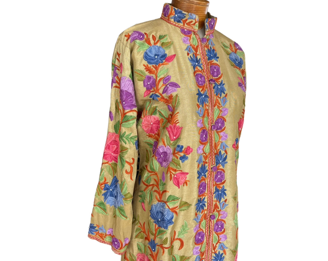 Handmade silk jacket from Kashmir K-2