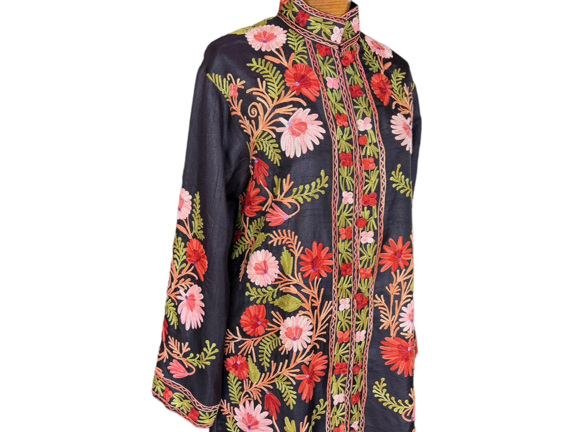 Handmade silk jacket from Kashmir K-3