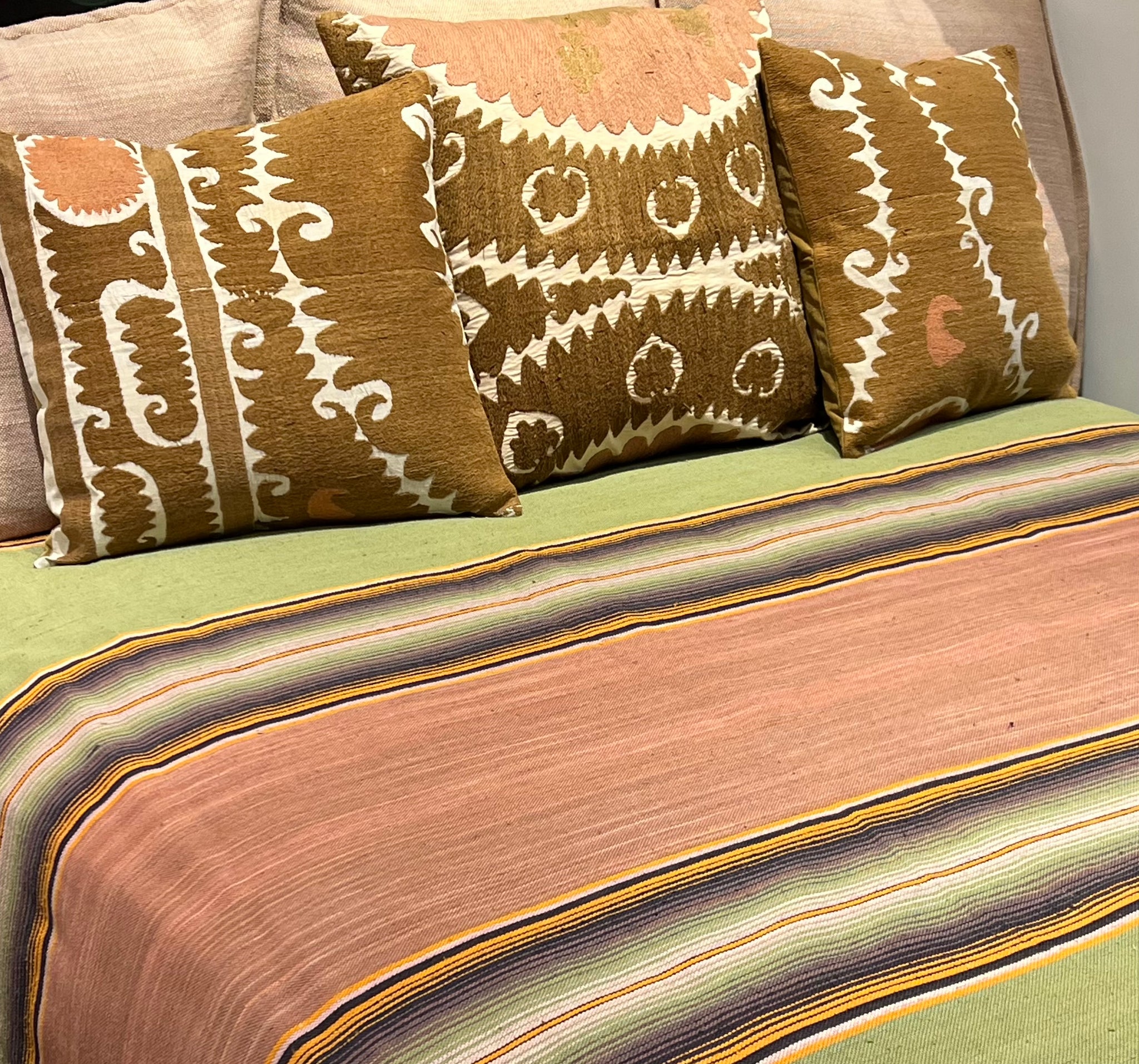 Earth handmade cotton bedspread by Sergio Martinez