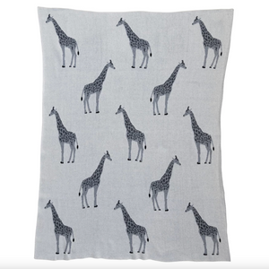 Cotton Knitted Giraffe Baby Blanket