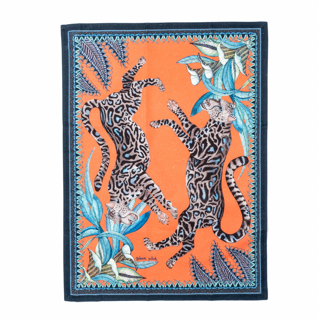 Ardmore Cheetah Kings Coral tea towels