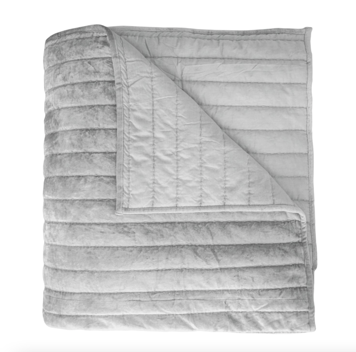 Channel grey quilted coverlet by Kevin O'Brien