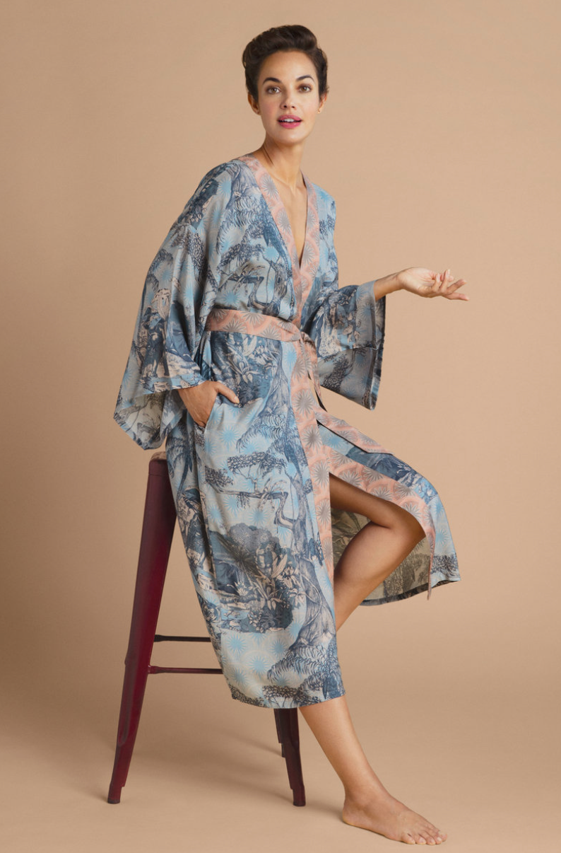 Tropical Toile kimono by Powder Design