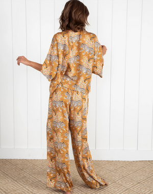 Bagheera Tobacco satin pajama set by Printfresh