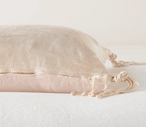 Taline Pearl silk & linen pillow by Bella Notte