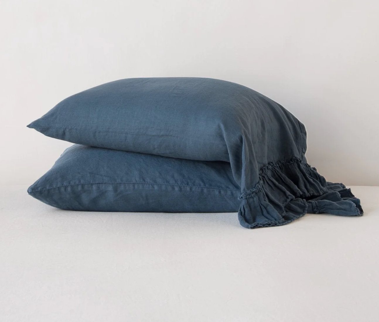 Linen Whisper Midnight pillowcases by Bella Notte