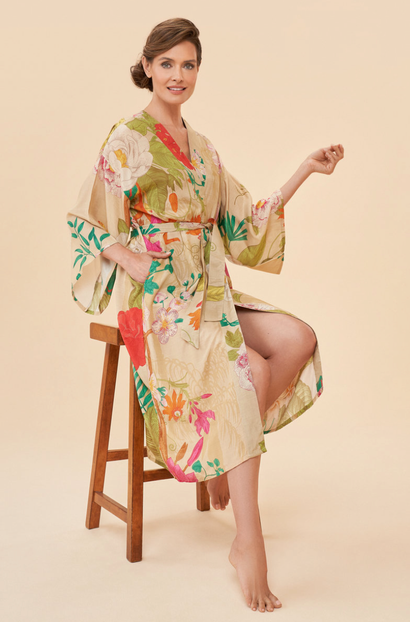 Tropical Jungle Coconut kimono by Powder Design