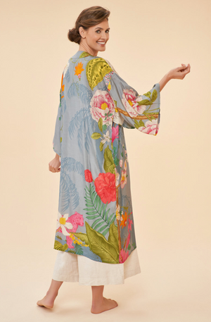 Tropical Jungle Lavender kimono by Powder Design