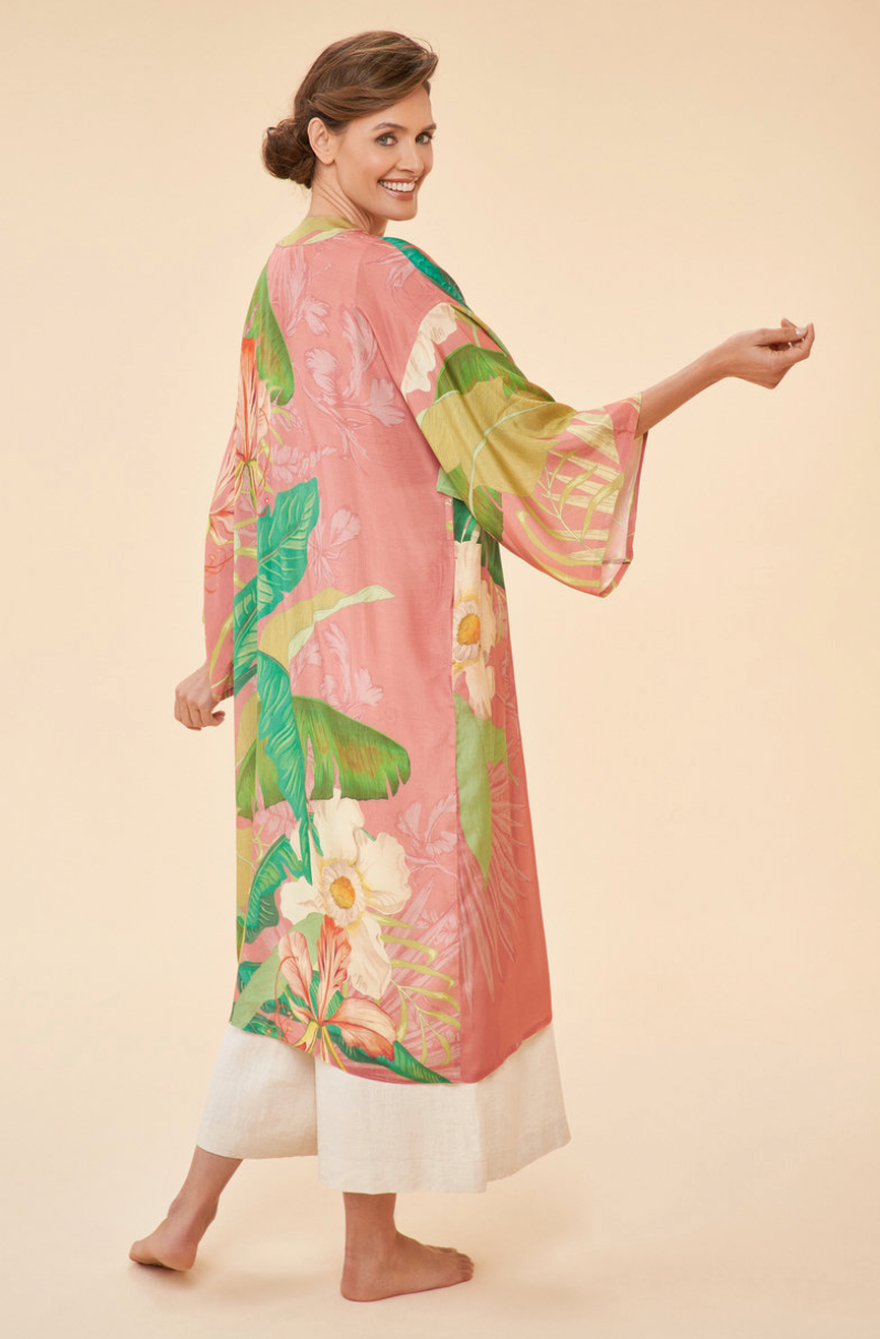 Delicate Tropical Candy kimono gown by Powder Design