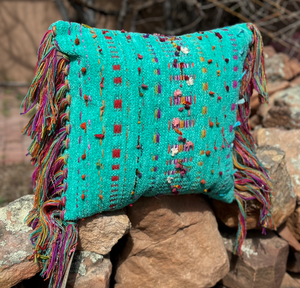 Gretel Underwood "Turquesa" pillow handmade in Santa Fe, NM