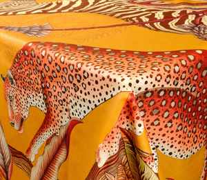 Ardmore Pangolin Flame cotton tablecloth from South Africa