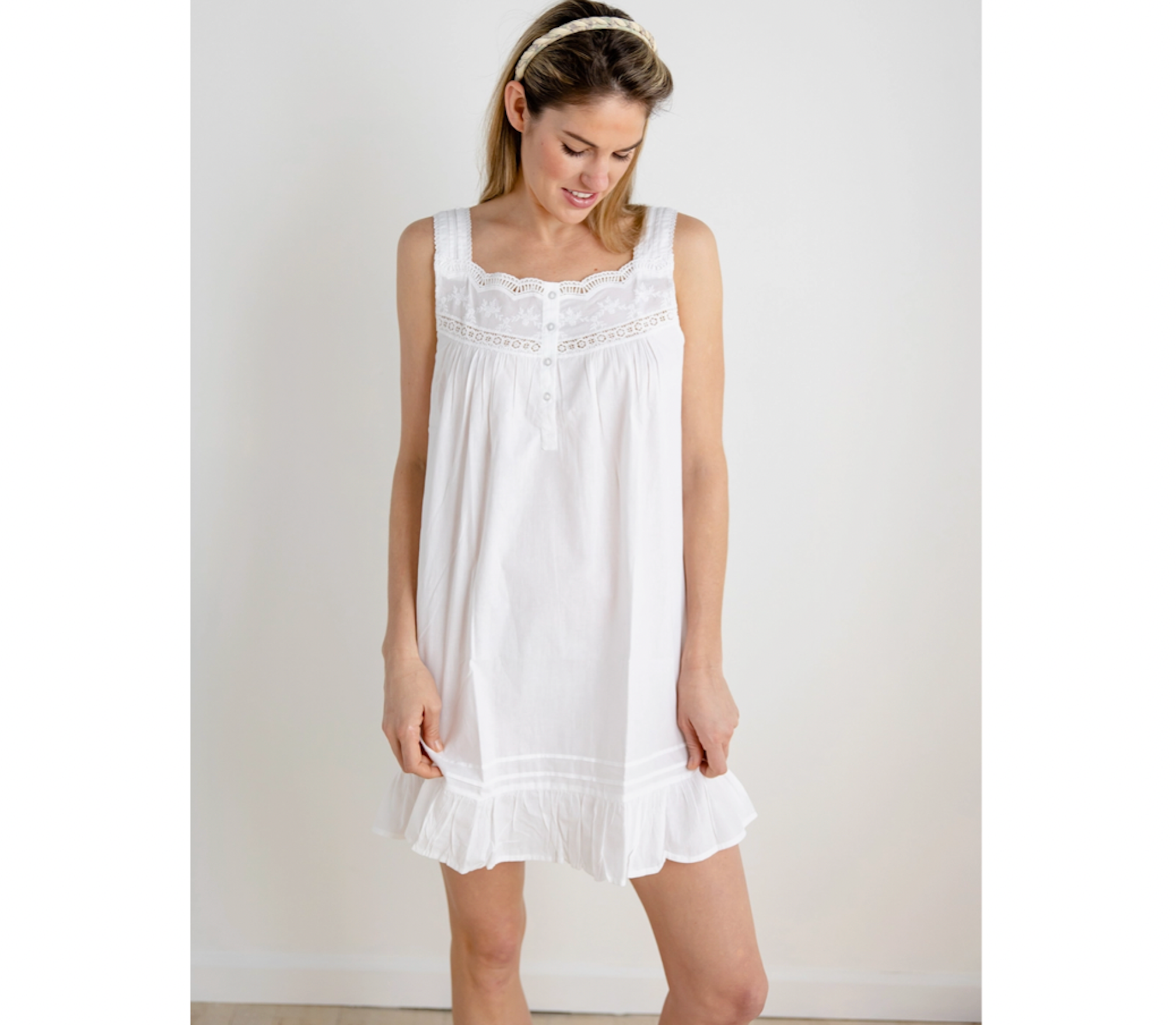 Jennifer White Cotton Nightgown Pandora's Santa Fe Jennifer White Cotton Nightgown Pandora's Santa Fe