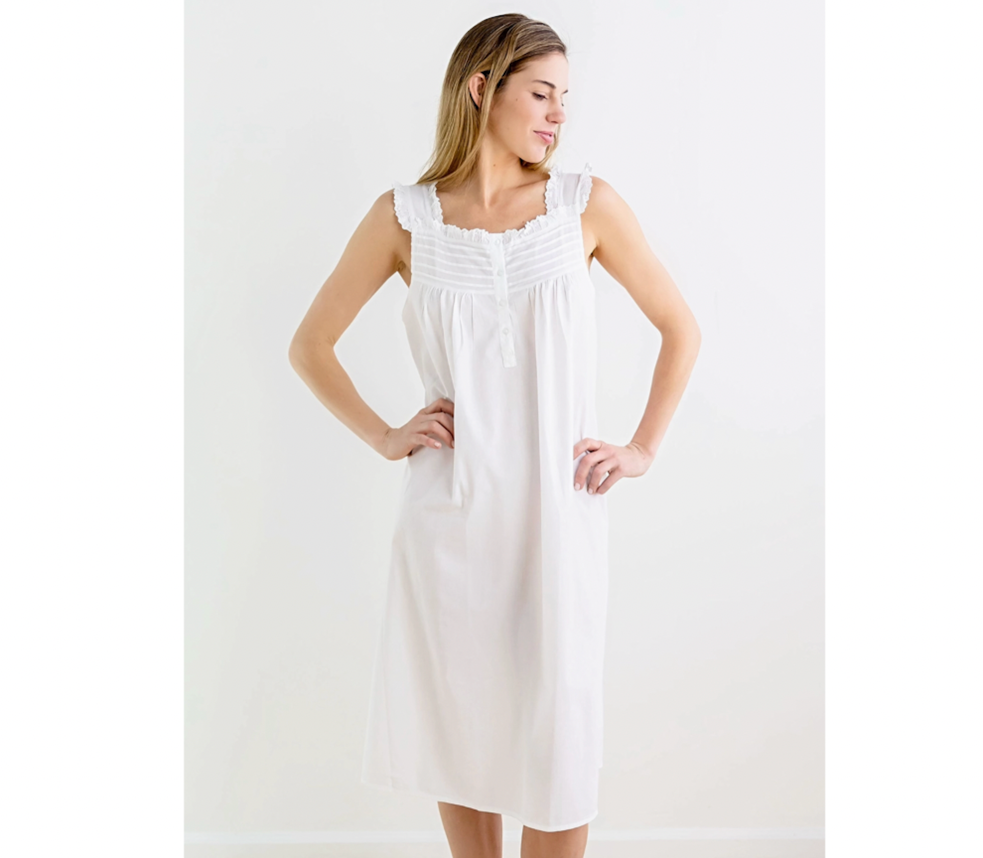 white christmas dresses Mandi White Cotton Nightgown – Pandora's Santa Fe
