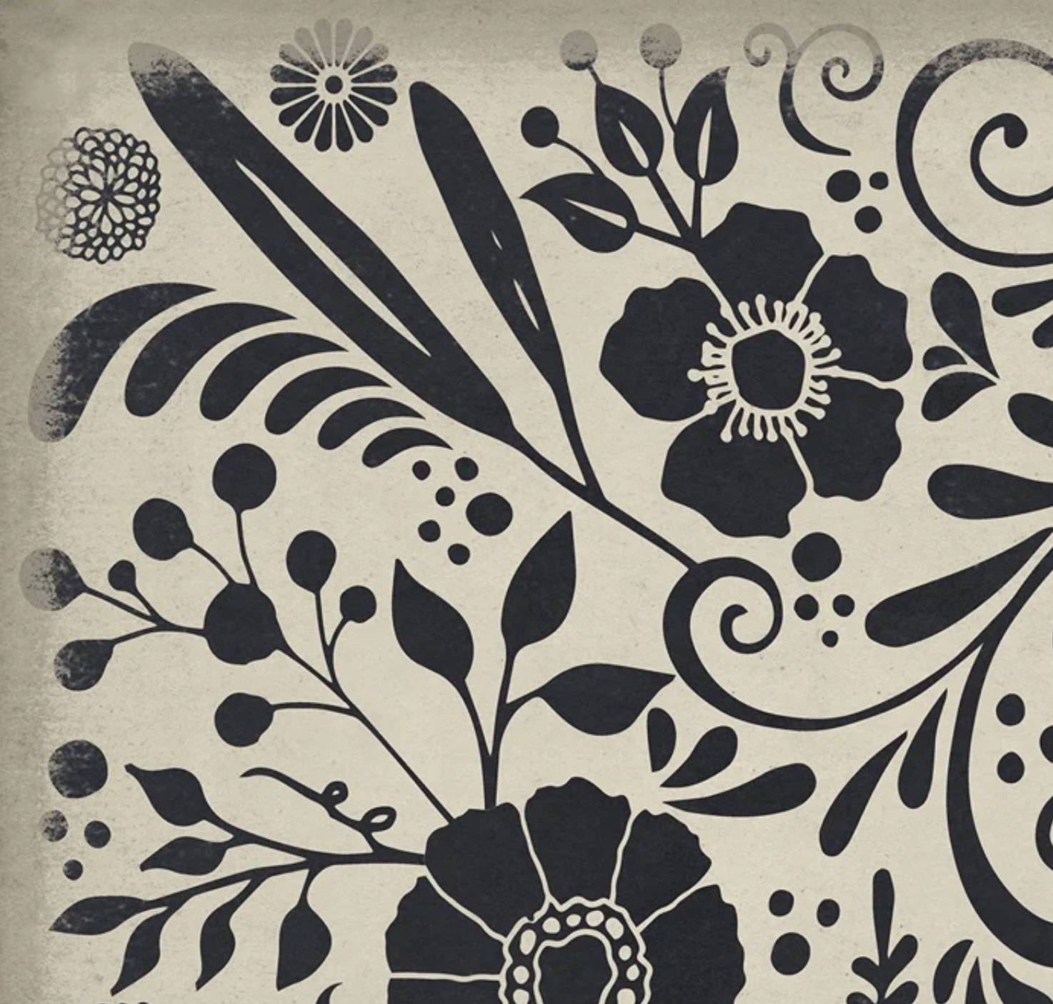 Vinyl Floorcloth Mat Vintage Lovecraft by Spicher & Company