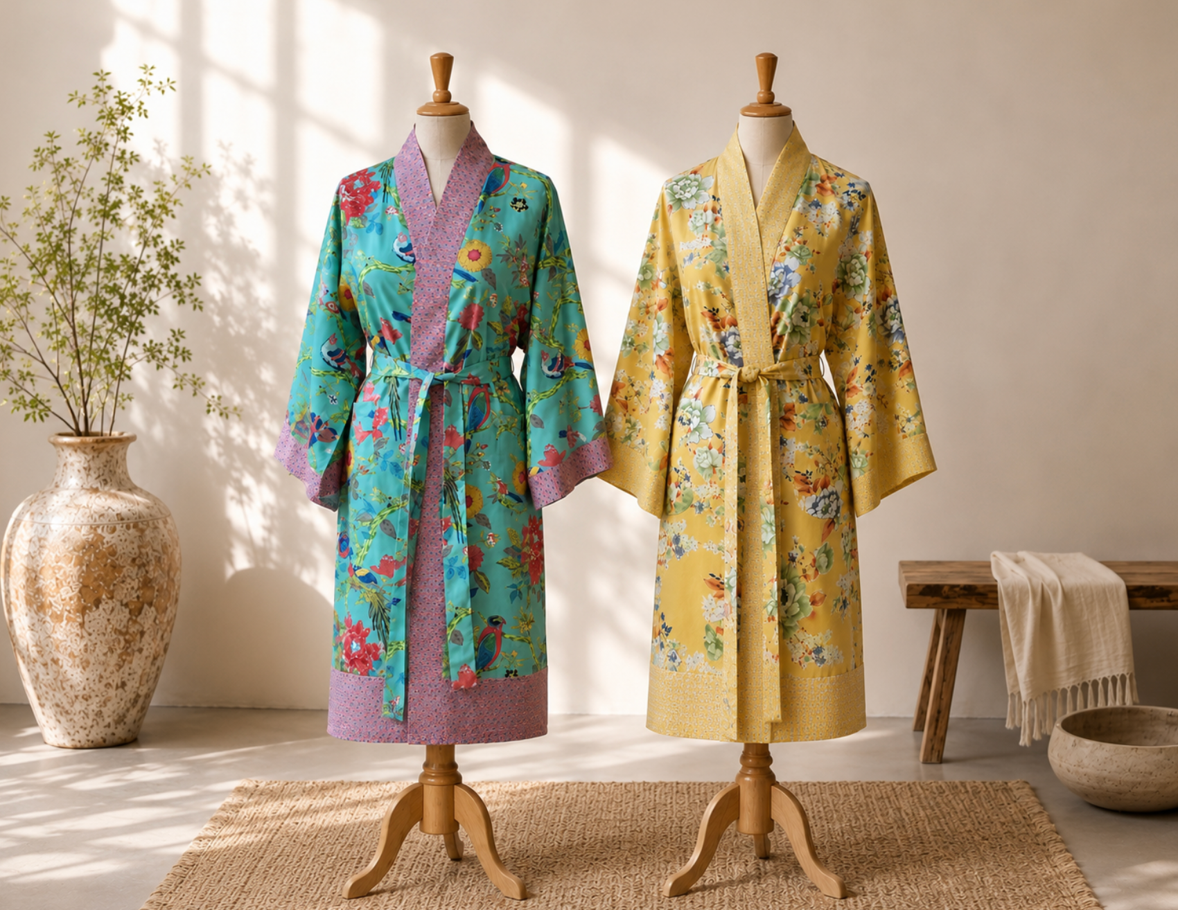 100% Organdy lightweight cotton robes by Handprint