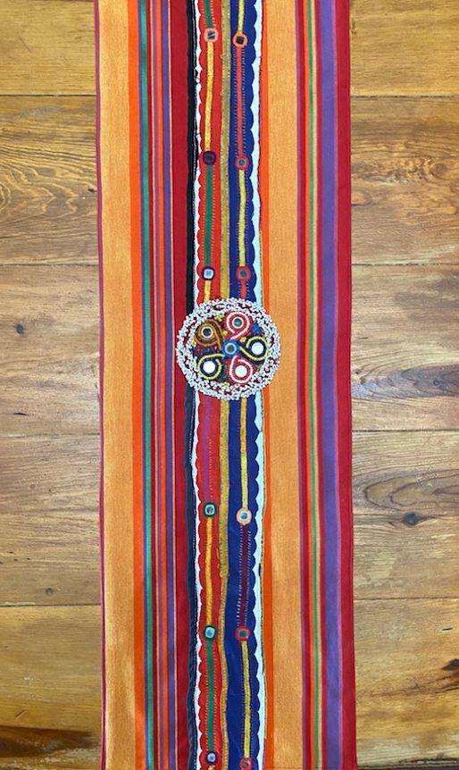 Runner made with Guatemalan textile 11"x36"
