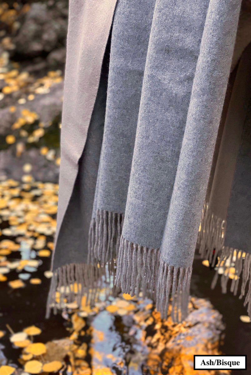 Reversible 100% cashmere throws. 