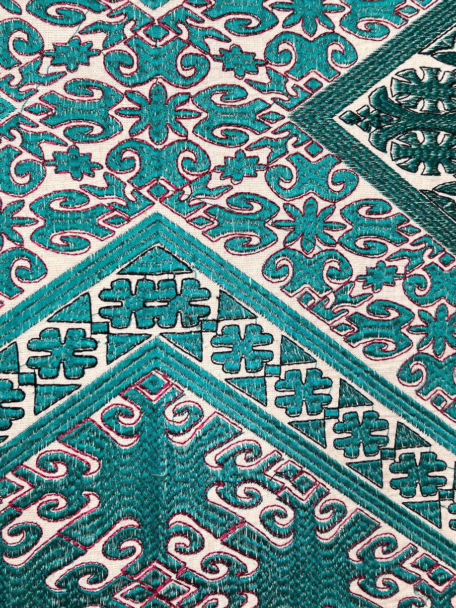 Embroidered coverlet from Kashmir
