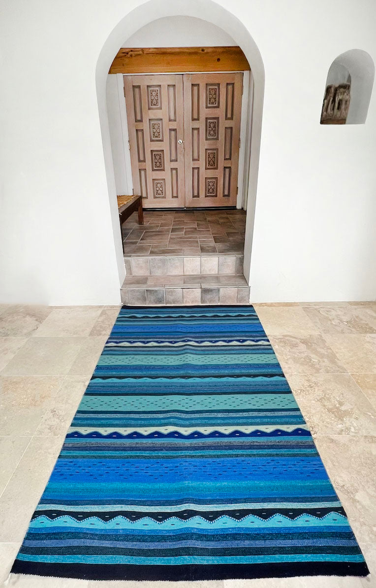 Sergio Martinez "Blue Rain" rug (4'x6')