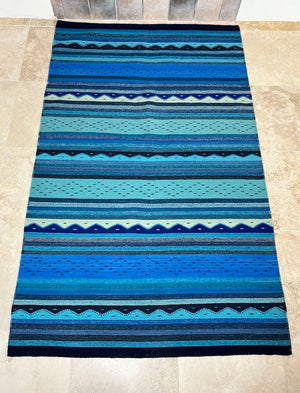 Sergio Martinez "Blue Rain" rug (4'x6')