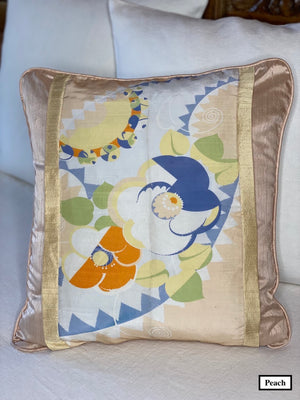 Pillows made with vintage kimono fabric