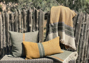 Montana Gold wool & linen throw by Libeco