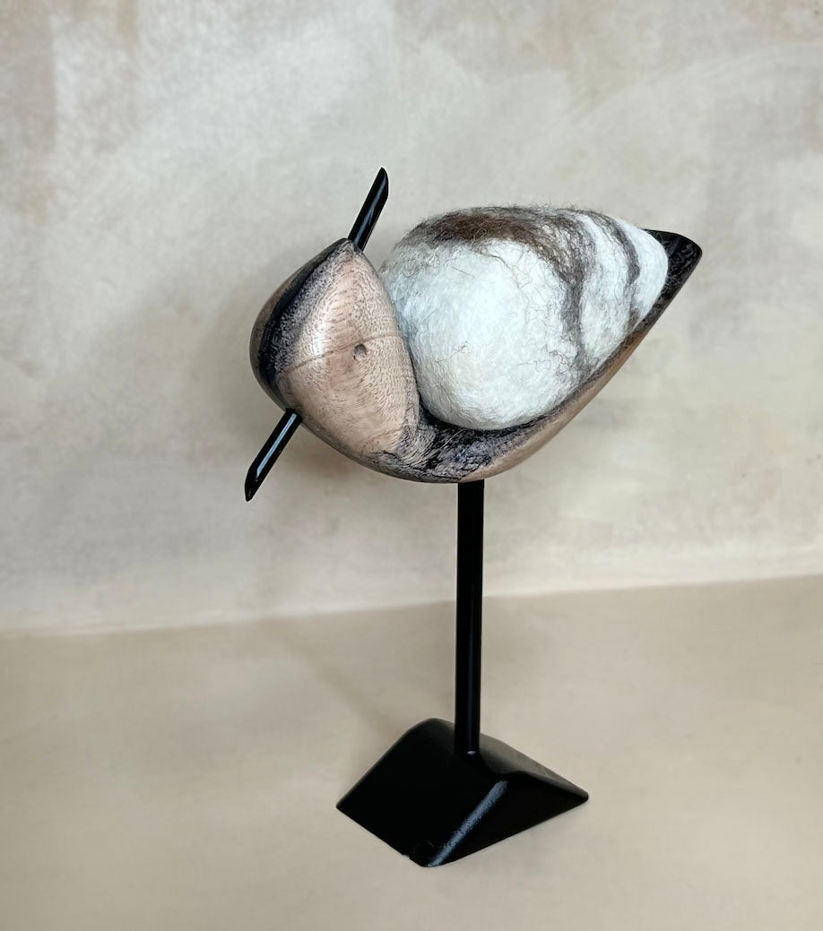 Tero-Tero bird with felted wool handmade in Uruguay