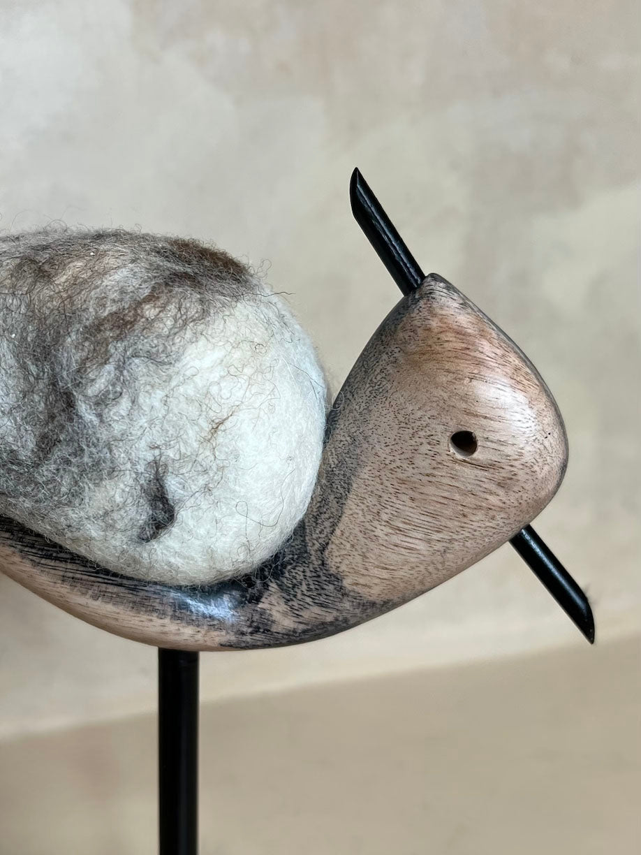 Tero-Tero bird with felted wool handmade in Uruguay