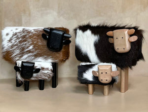 Cow and calf in cowhide handmade in Uruguay