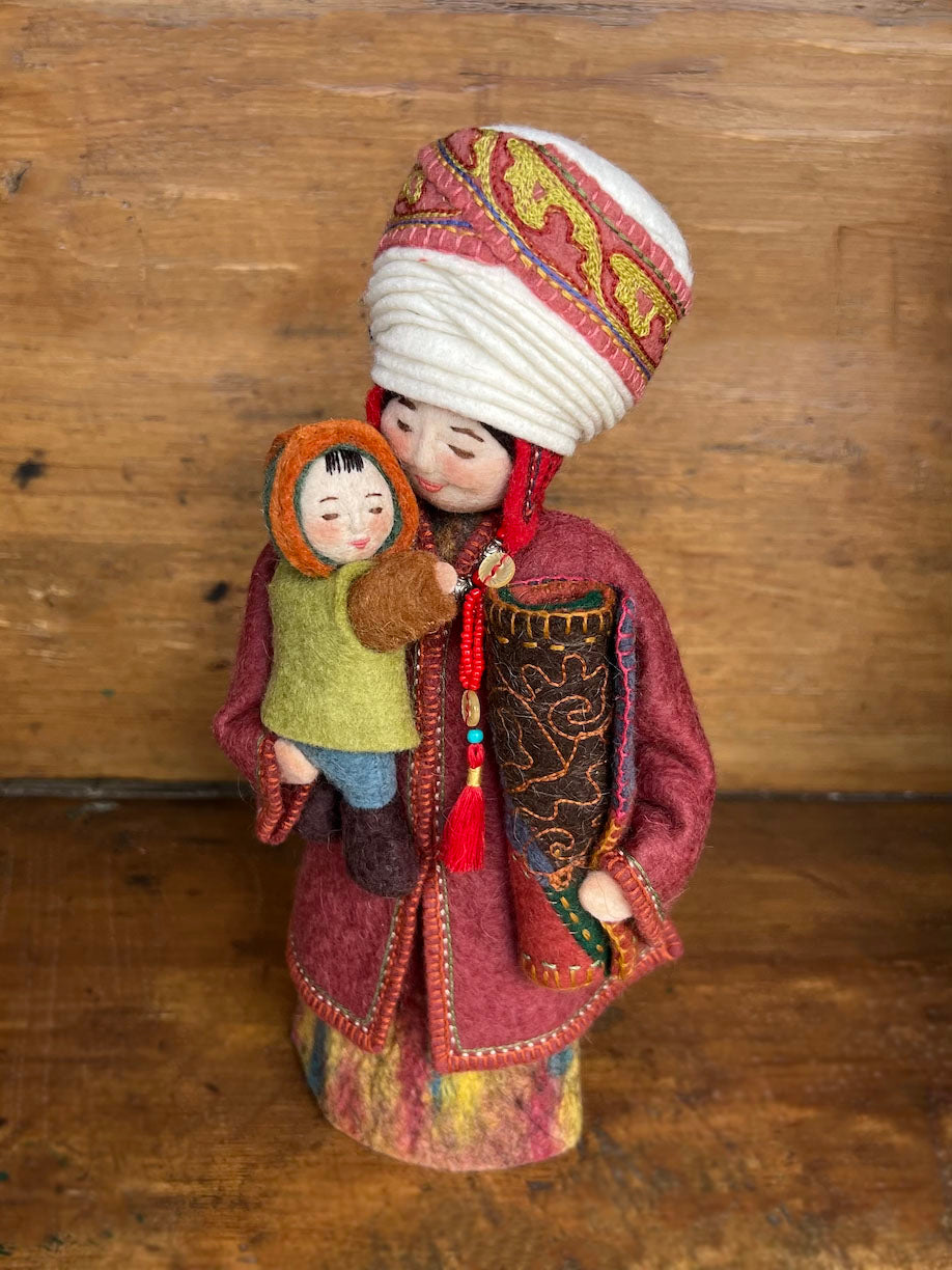 Doll "Mother with turban" handmade in Kyrgyzstan