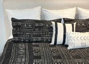 Mudcloth king coverlet set handmade in Mali, Africa