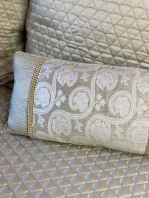 Custom silk, linen and cotton pillow