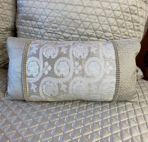 Custom silk, linen and cotton pillow