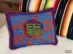 Handmade Mola cloth pillows from the Guna people of San Blas Islands, Panama