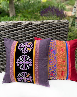 Hand-embroidered pillows from Kyrgistan