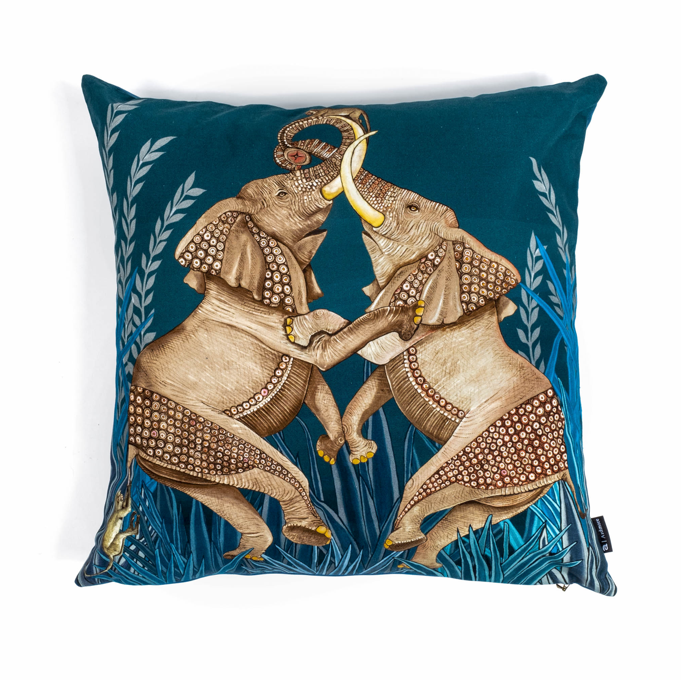 Ardmore Dancing Elephants cotton pillows from South Africa
