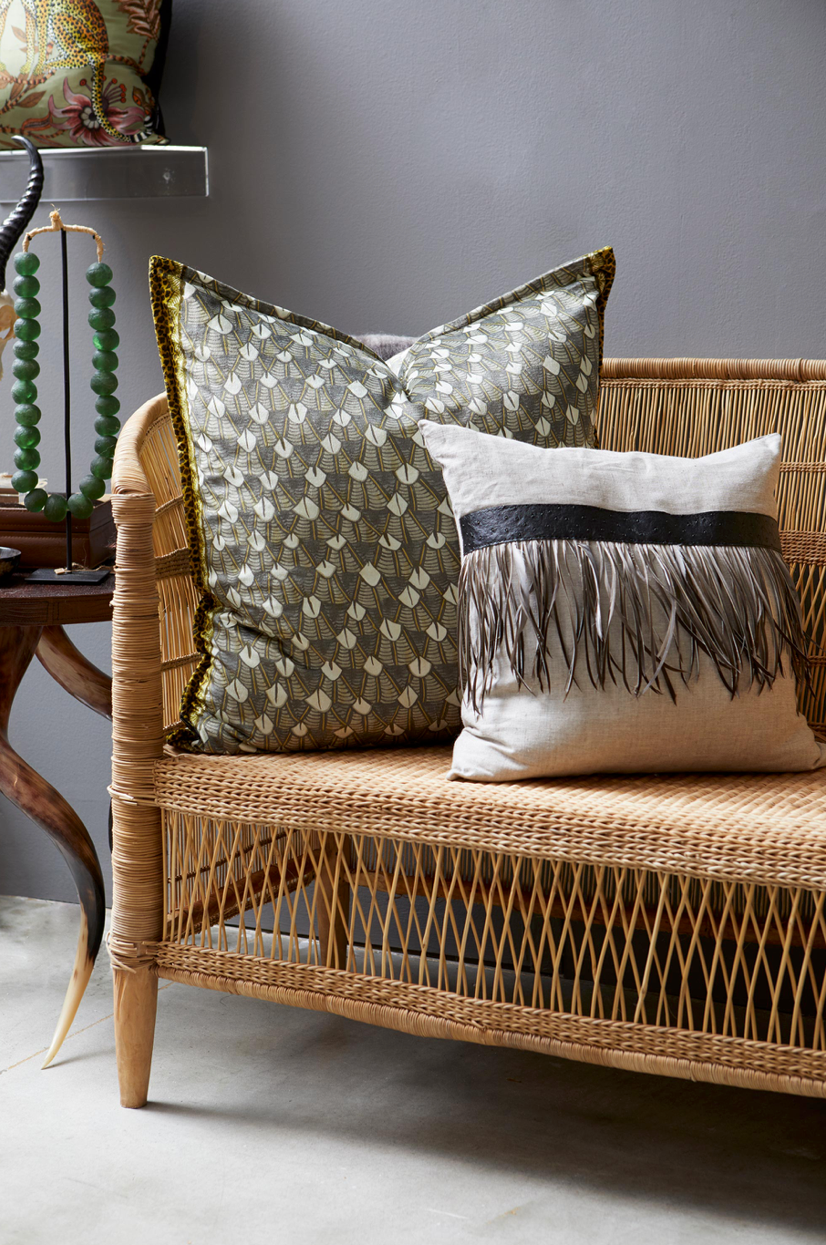 Ardmore Feather velvet pillows from South Africa