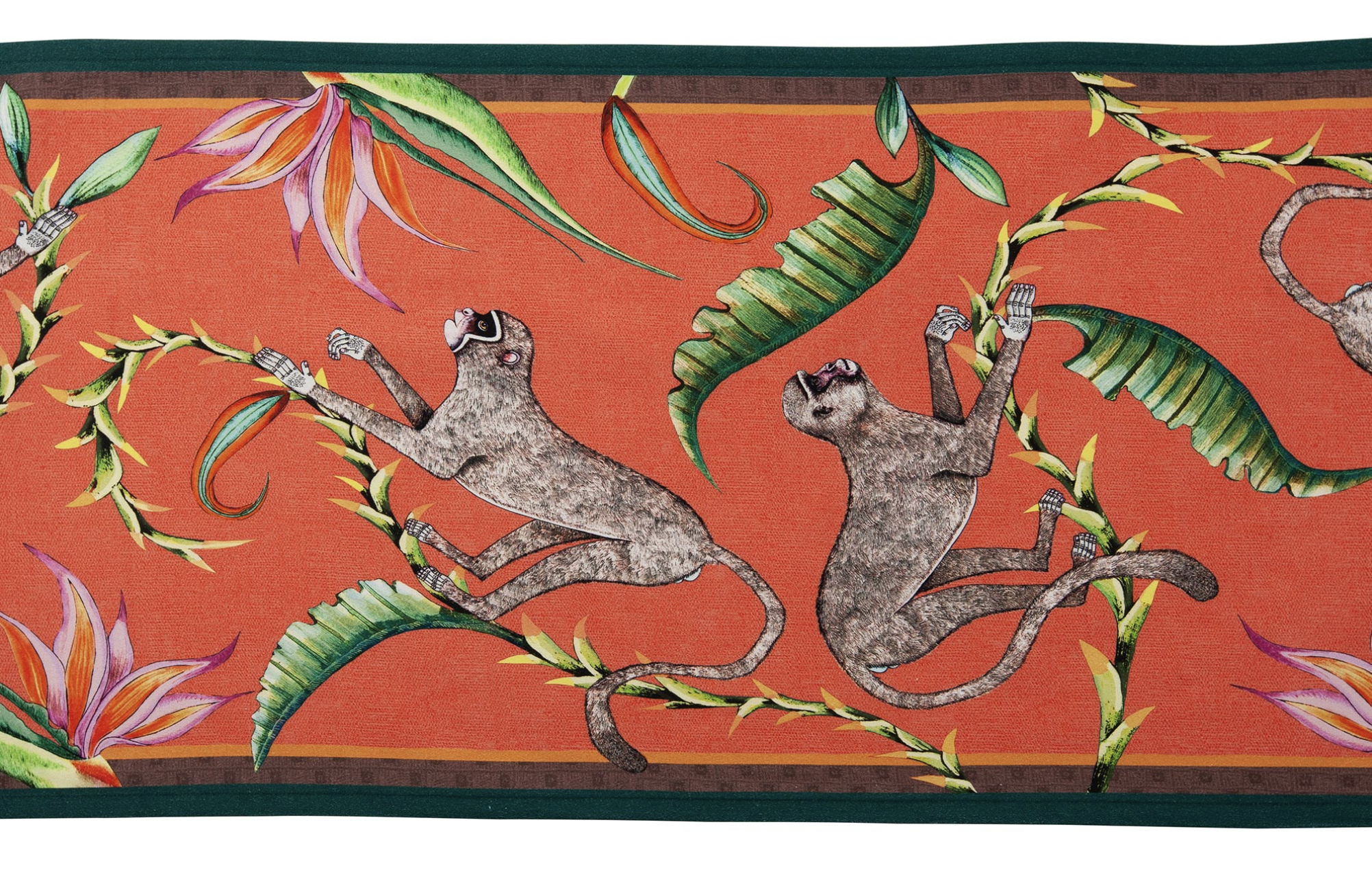Ardmore Monkey Paradise coral table runners