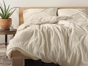 Crinkled Percale organic cotton duvet cover by Coyuchi