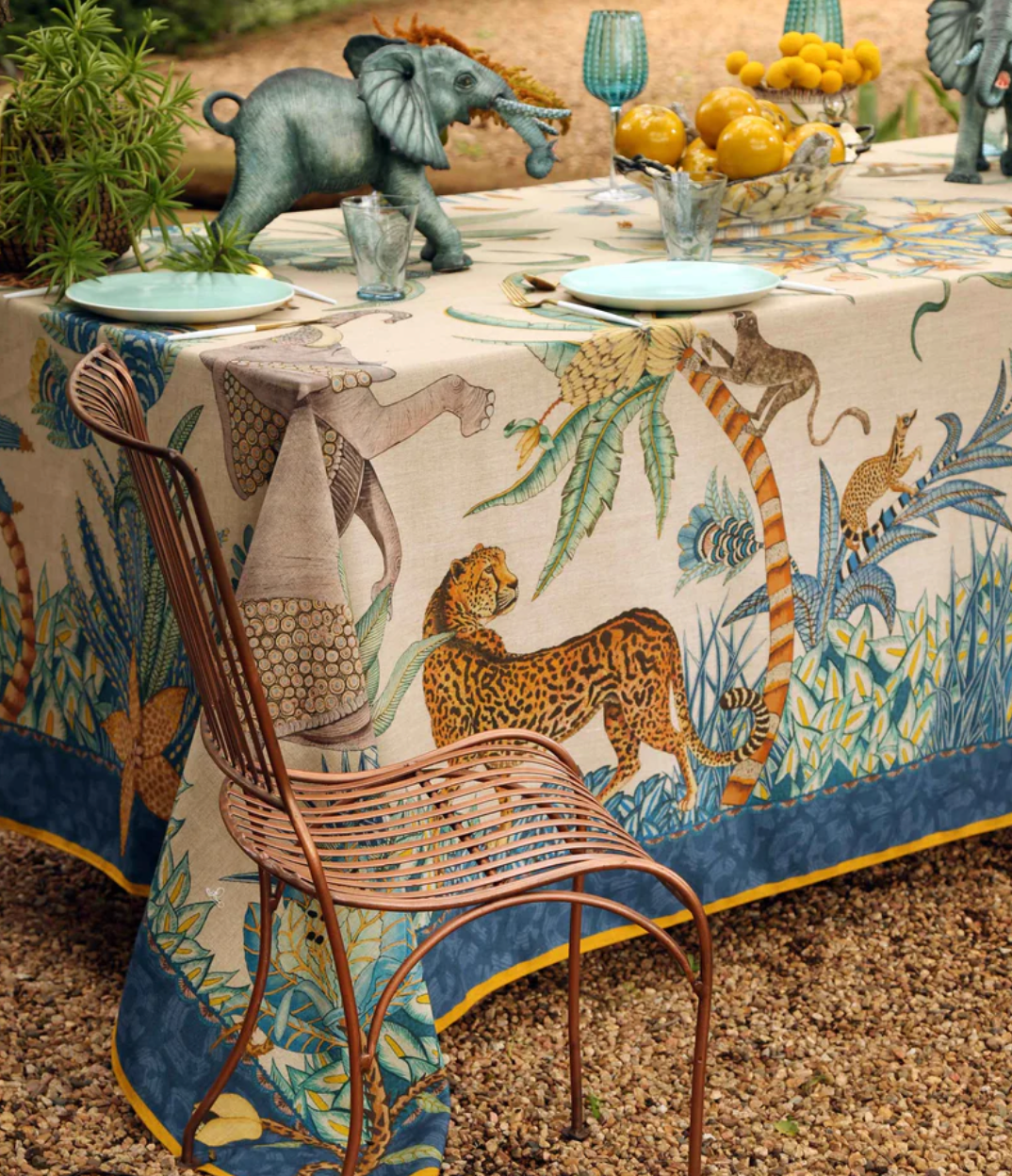 Ardmore Sabie Forest Tanzanite tablecloths from South Africa