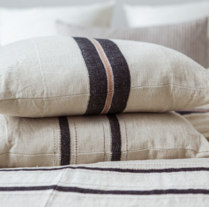 Patagonian Stripe linen coverlet by Libeco