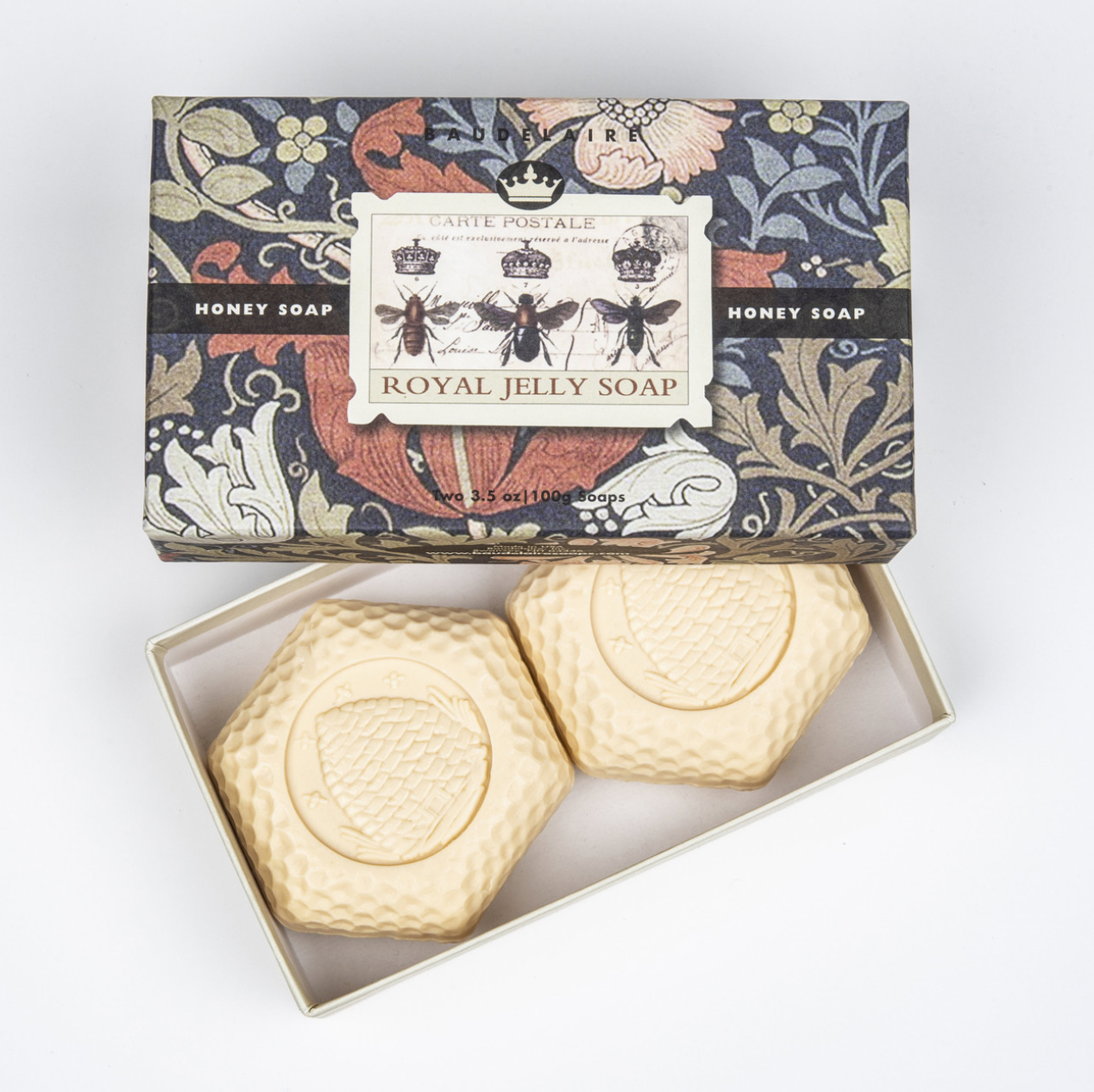 Baudelaire "Royal Jelly" honey 3.5oz - Gift box 2 bar soaps