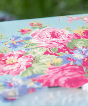 April Cornell "Cottage Rose Aqua" outdoor tablecloths
