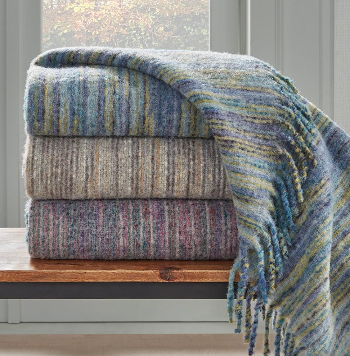 Colorato alpaca and wool throws by Sferra