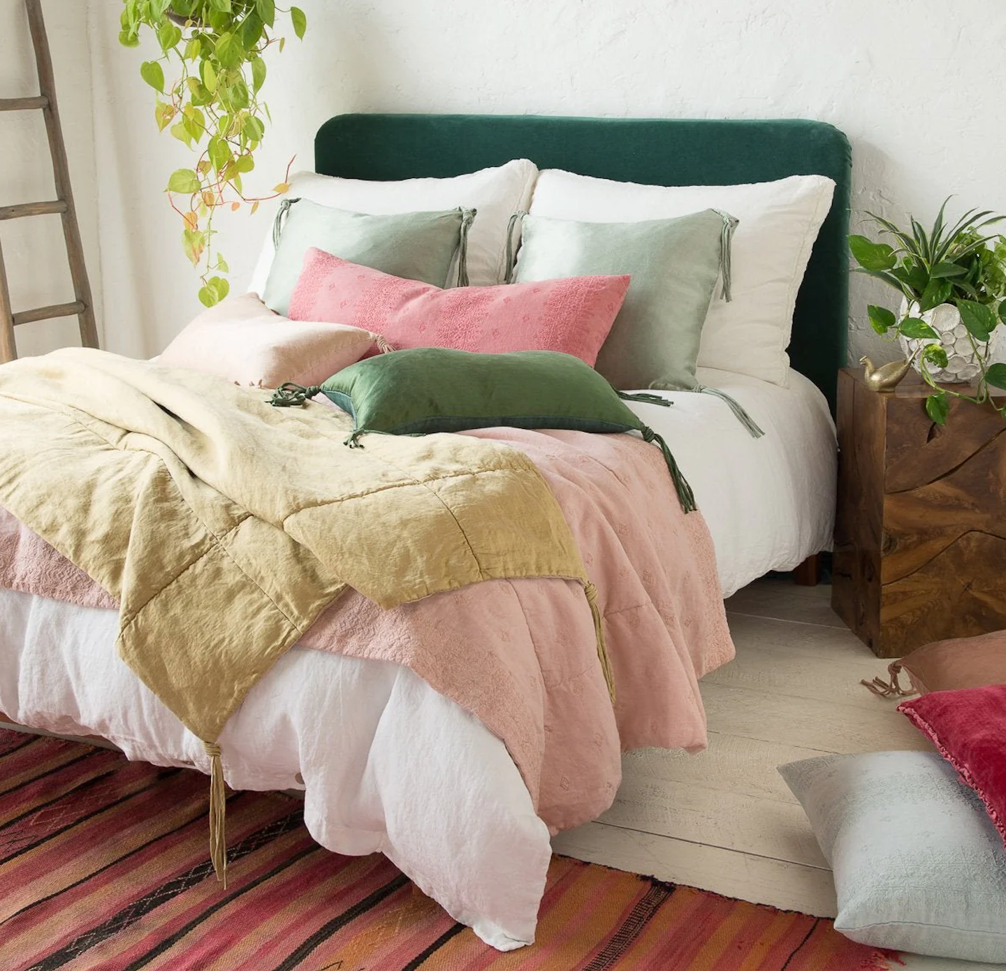 Taline silk & linen bed end by Bella Notte (**to order)