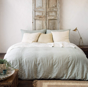 Ines linen duvet cover and shams by Bella Notte (**to order)